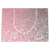 Roos Gold Pink Sparkle Luxury Trendy Glitter Groot Cadeauzakje (Voorkant)