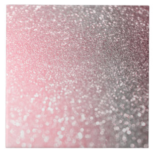 Roos Gold Pink Sparkle Luxury Trendy Glitter Tegeltje