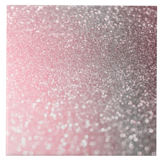 Roos Gold Pink Sparkle Luxury Trendy Glitter Tegeltje (Voorkant)