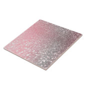 Roos Gold Pink Sparkle Luxury Trendy Glitter Tegeltje (Zijkant)