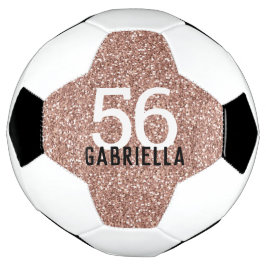 Roos Gold Pink Sparkly Number en Name Voetbal