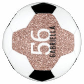 Roos Gold Pink Sparkly Number en Name Voetbal (Voorkant)