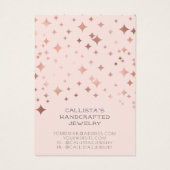 Roos Gold Pink Stars Moon Earring Ketting Display Visitekaartje (Achterkant)