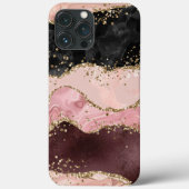 Roos Gold Pink Strata Glitter Glam Case-Mate iPhone Case (Achterkant)