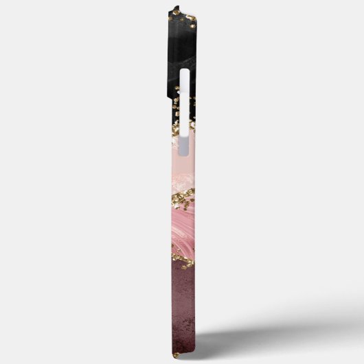 Roos Gold Pink Strata Glitter Glam Case-Mate iPhone Case (Achterkant / Links)