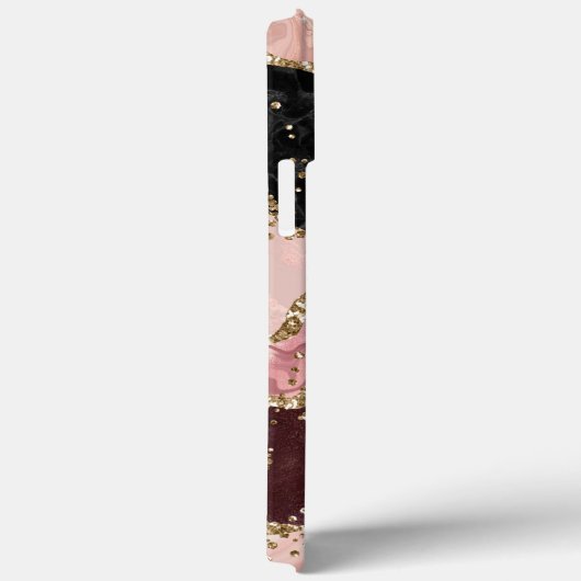 Roos Gold Pink Strata Glitter Glam Case-Mate iPhone Case (Achterkant / Rechts)