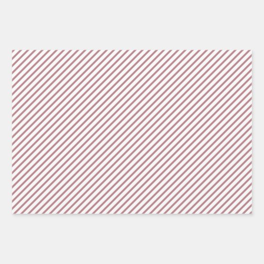 Roos Gold Pink Stripes Patroon Inpakpapier Vel (Voorkant 3)