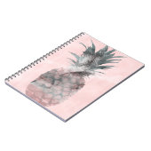 Roos Gold Pink Tropical Summer Pineappel Glam Notitieboek (Linkerzijde)