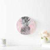 Roos Gold Pink Tropical Summer Pineappel Glam Ronde Klok (Huis)