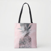 Roos Gold Pink Tropical Summer Pineappel Glam Tote Bag (Voorkant)