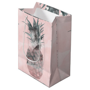 Roos Gold Pink Tropical Summer Pineapple Party Medium Cadeauzakje