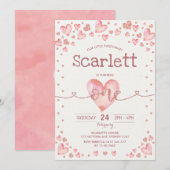 Roos Gold Pink Valentijns Lieverd 1e verjaardag Kaart (Voorkant / Achterkant)