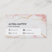 Roos Gold Pink Waterverf Glitter Shiny Custom Visitekaartje (Achterkant)