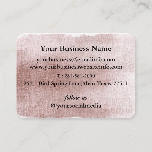 Roos Gold Pink Waterverf Klantenkaartje (Achterkant)