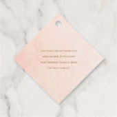 Roos Gold Pink Waterverf Moderne bruiloft Hartelij Bedankjes Labels (Achterkant)