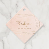 Roos Gold Pink Waterverf Moderne bruiloft Hartelij Bedankjes Labels (Voorkant)