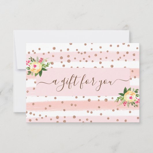 Roos Gold Pink White Business Cadeaubon (Voorkant)