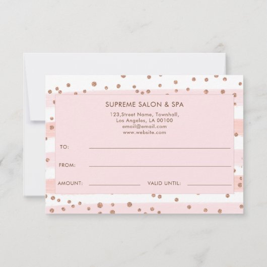 Roos Gold Pink White Business Cadeaubon (Achterkant)