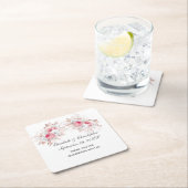 Roos Gold Pink White Floral Trendy Wedding Kartonnen Onderzetters (Insitu)