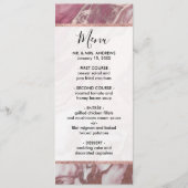 Roos Gold Pink White Painted Girly Abstract Marble Menu (Voorkant)