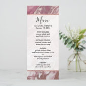 Roos Gold Pink White Painted Girly Abstract Marble Menu (Staand voorkant)