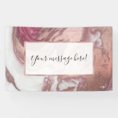 Roos Gold Pink White Painted Girly Abstract Marble Spandoek (Horizontaal)