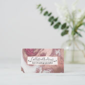 Roos Gold Pink White Painted Girly Abstract Marble Visitekaartje (Staand voorkant)