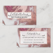 Roos Gold Pink White Painted Girly Abstract Marble Visitekaartje (Voorkant / Achterkant)