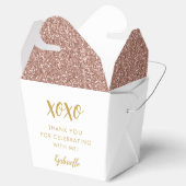 Roos Gold Pink XOXO Mini Takeout Partij Bedankdoosjes (Geopend)