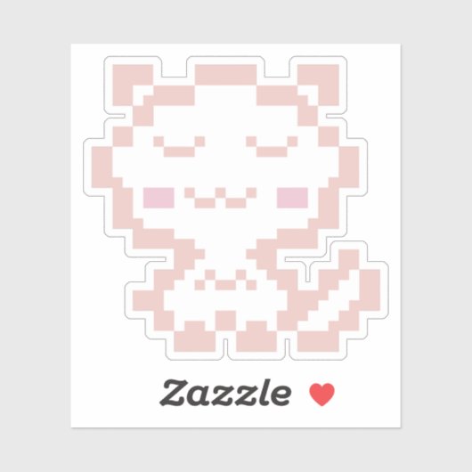 Roos Gold Pixel Cat Sticker (Vel)