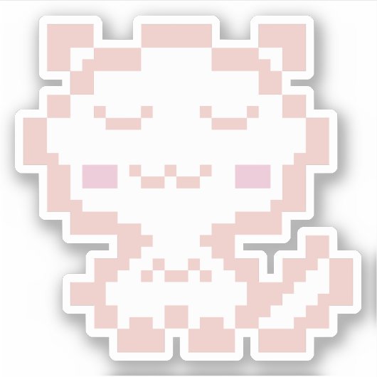 Roos Gold Pixel Cat Sticker (Voorkant)