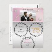 Roos Gold Platinum 75e Jubileum Save the Date Briefkaart (Voorkant / Achterkant)