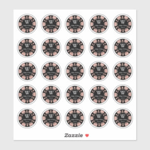 Roos Gold Poker Chip Casino Weddenschap 3cm Sticker