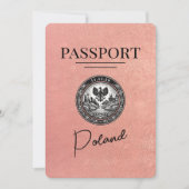 Roos Gold Polen Paspoort Bewaar de datum Save The Date (Voorkant)