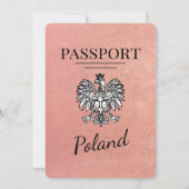 Roos Gold Polen Paspoort Uitnodiging voor het Huwe (Achterkant)