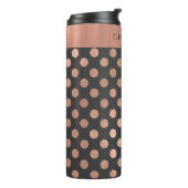 Roos Gold Polka Dot Custom Thermische Tumbler Thermosbeker (Gedraaid links)