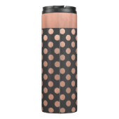 Roos Gold Polka Dot Custom Thermische Tumbler Thermosbeker (Achterkant)