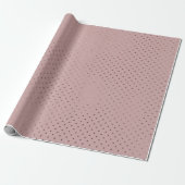 Roos Gold Polka Dot Pattern op Blush Pink Cadeaupapier (Uitgerold)