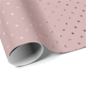Roos Gold Polka Dot Pattern op Blush Pink Cadeaupapier (Rol Hoek)