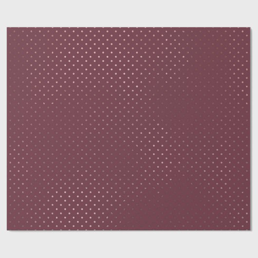 Roos Gold Polka Dot Pattern op Bourgogne Cadeaupapier (Vlak)