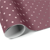 Roos Gold Polka Dot Pattern op Bourgogne Cadeaupapier (Rol Hoek)