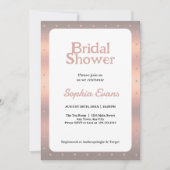 Roos Gold Polka Dots Border Vrijgezellenfeest Kaart (Voorkant)