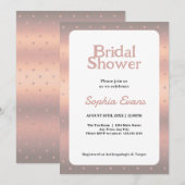 Roos Gold Polka Dots Border Vrijgezellenfeest Kaart (Voorkant / Achterkant)