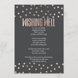 Roos Gold Polka Dots Charcoal Black Wishing well Kaart