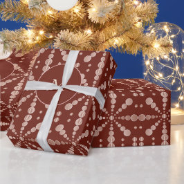 Roos Gold Polka Dots Chocolate Brown Christmas Cadeaupapier