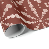 Roos Gold Polka Dots Chocolate Brown Christmas Cadeaupapier (Rol Hoek)