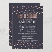 Roos Gold Polka Dots en Navy Blue Vrijgezellenfees Kaart (Voorkant / Achterkant)