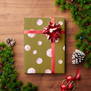 Roos Gold Polka Dots Geel Bruin geometrische cirke Cadeaupapier