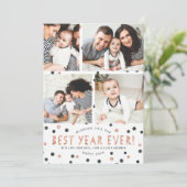 Roos Gold Polka Dots het beste jaar ooit! Fotokaar (Staand voorkant)