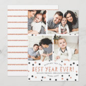 Roos Gold Polka Dots het beste jaar ooit! Fotokaar (Voorkant / Achterkant)